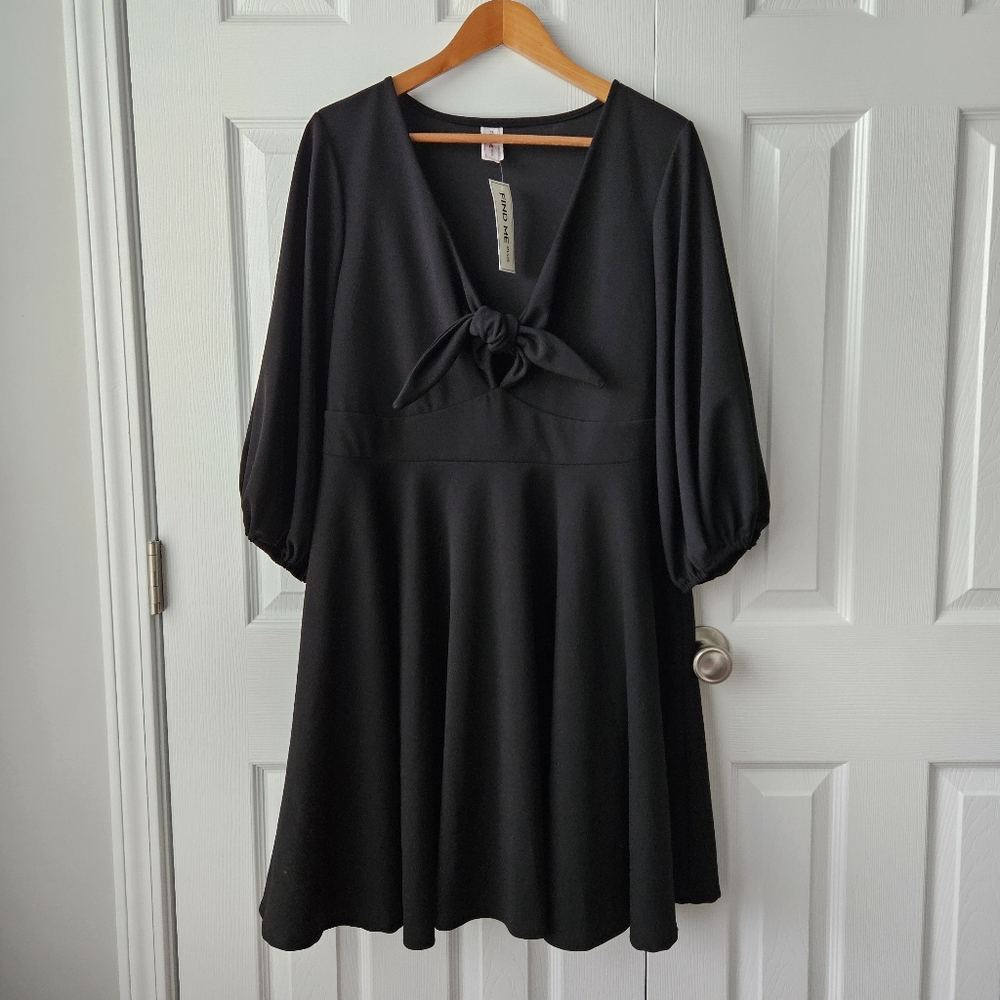 NWT Fine Me Plus Woven Black Plus Size Dress Size 2XL